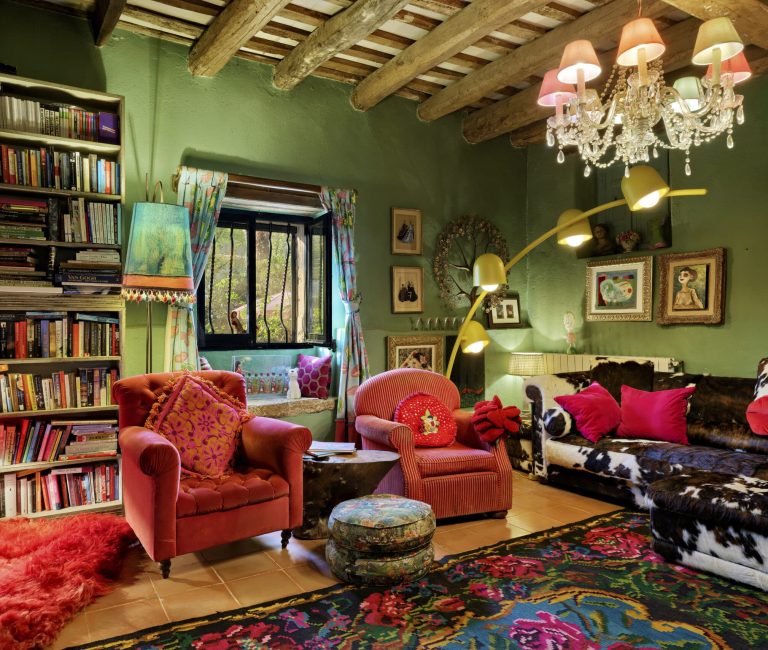 Woonkamer Can Portell B&B in Spanje