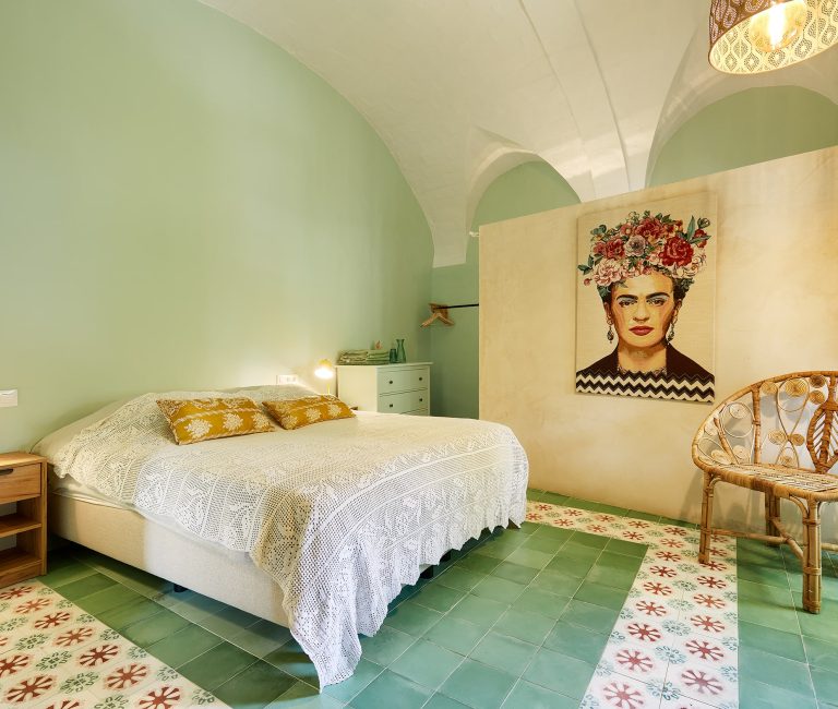 Groene kamer Frida in B&B Mas Ferrer in Spanje