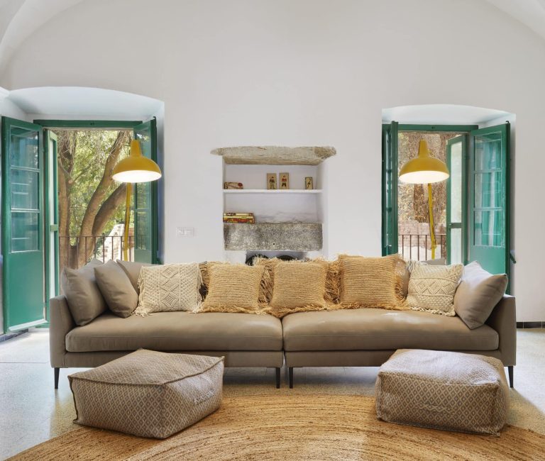 Gezellige woonkamer van B&B Mas Ferrer in Spanje