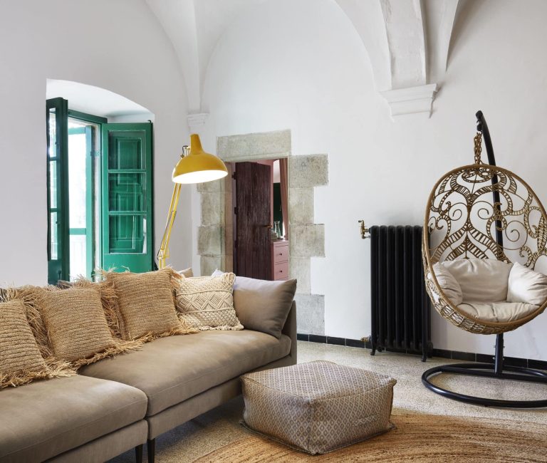 Gezellige woonkamer van B&B Mas Ferrer in Spanje