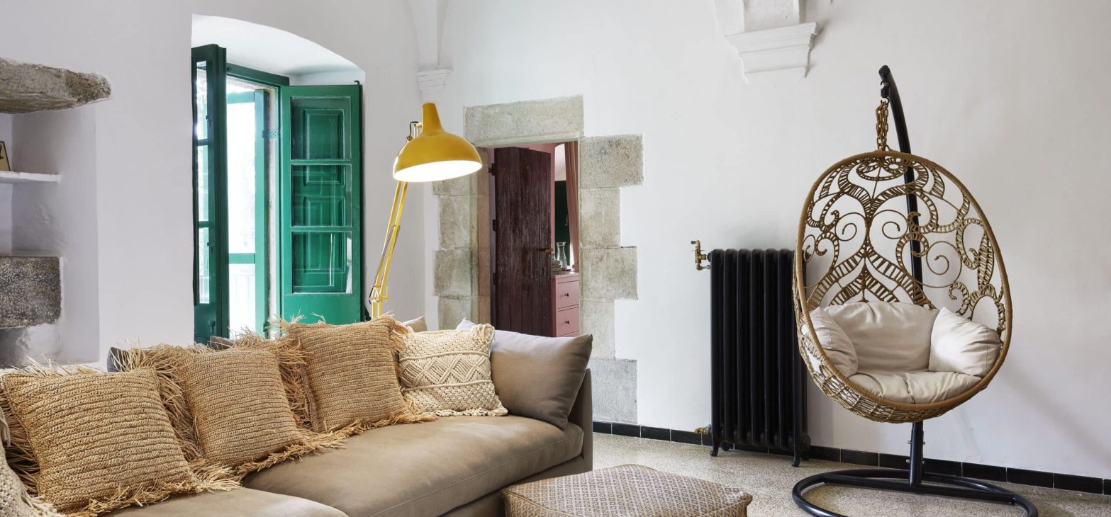 Gezellige woonkamer van B&B Mas Ferrer in Spanje